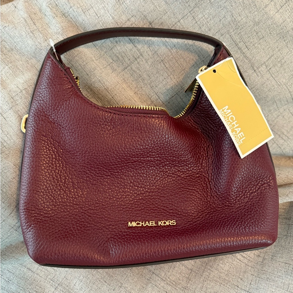 Michael Kors Burgundy Leather Shoulder Bag